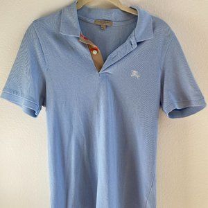 Burberry Women’s Motif Polo Blue Shirt Small